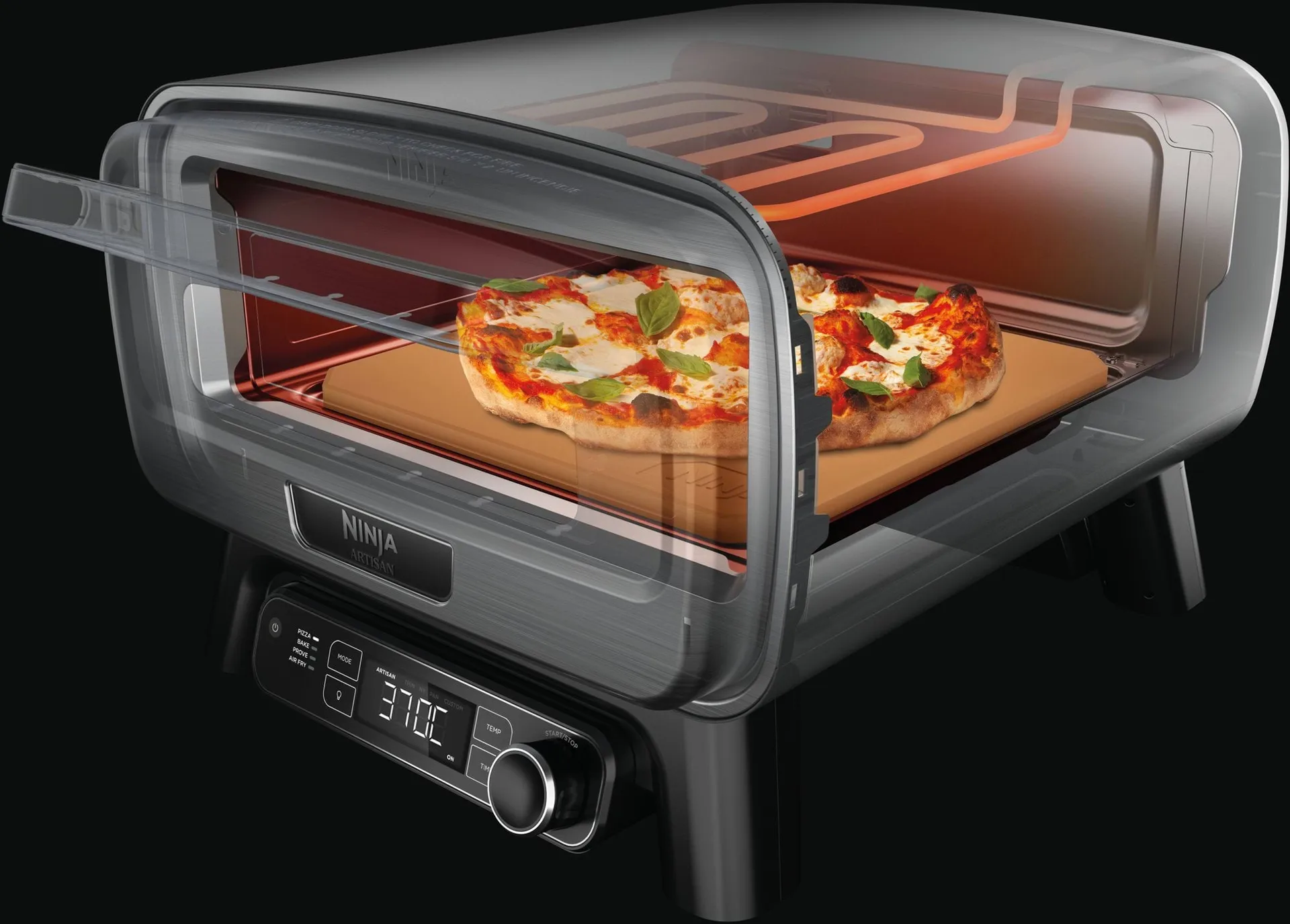 Ninja Artisan Electric Pizzabackofen & Heißluftfritteuse, Black Ninja