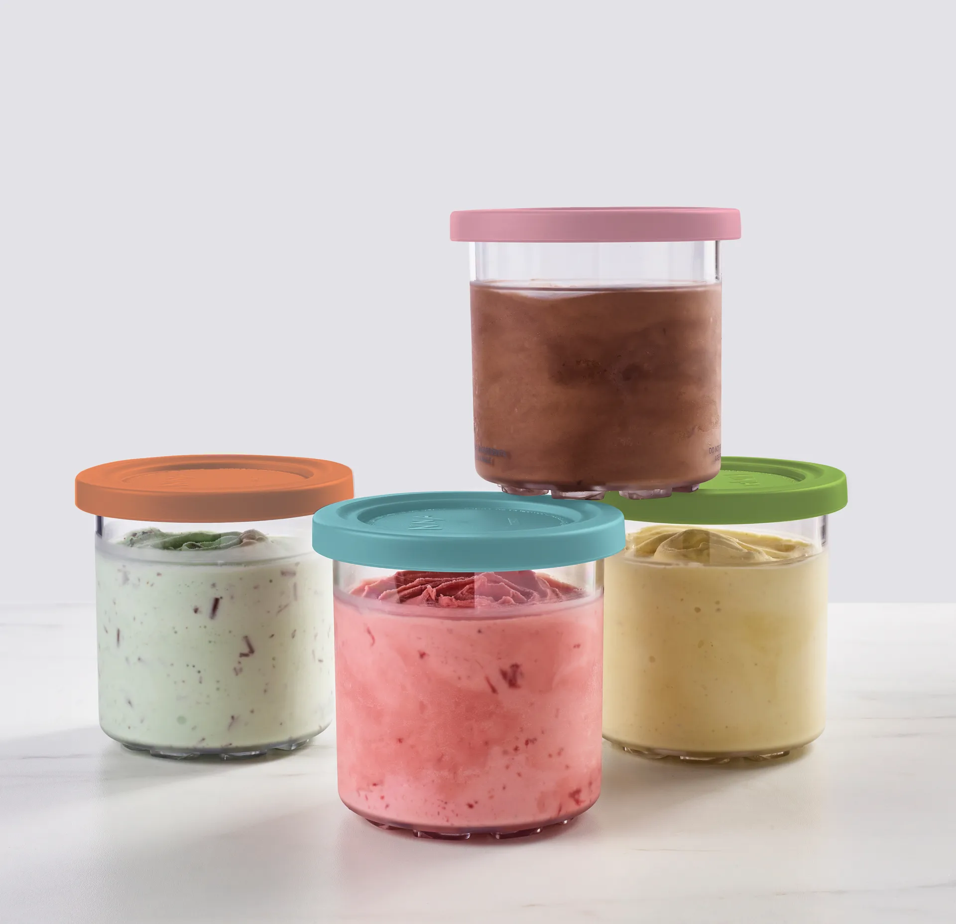 Ninja CREAMi 4-teilig Zusatzbecher 470 ml für NC300EU, Blau/Rosa/Grün/Braun Ninja