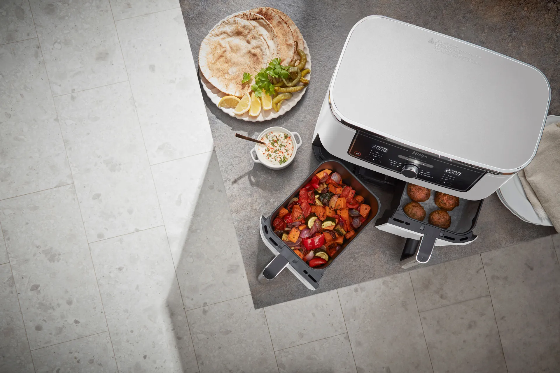 Ninja foodi Air Fryer AF400EU max dual zone 9,5 l, White Ninja