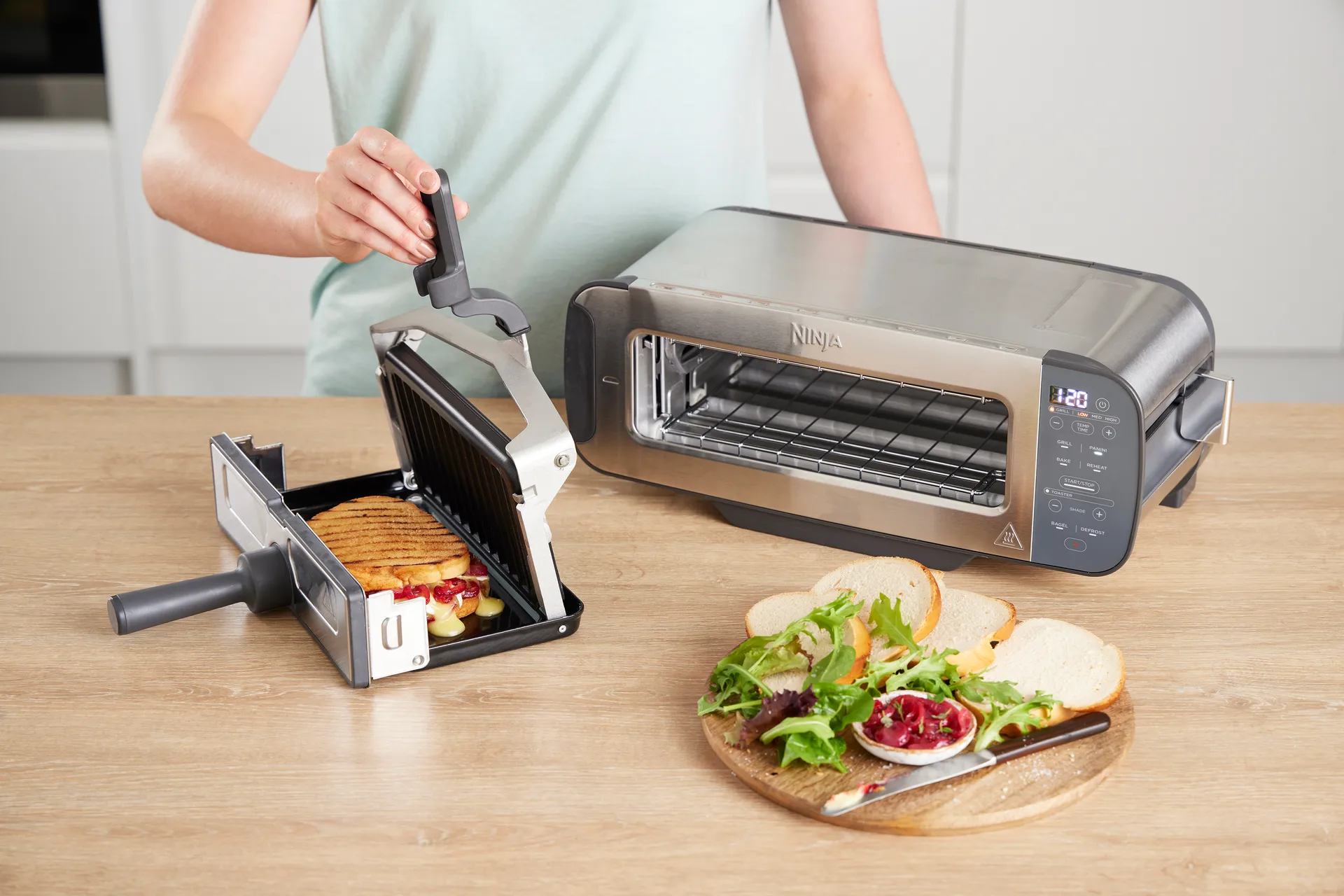 Ninja Foodi Grill- und Paninipresse ST202EU 3-in-1, Edelstahl Ninja