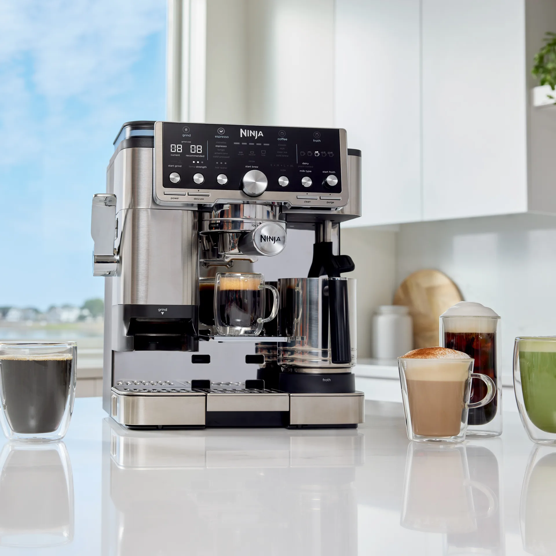 Ninja Luxe café pro series 3-in-1 Espressomaschine, Stainless steel Ninja