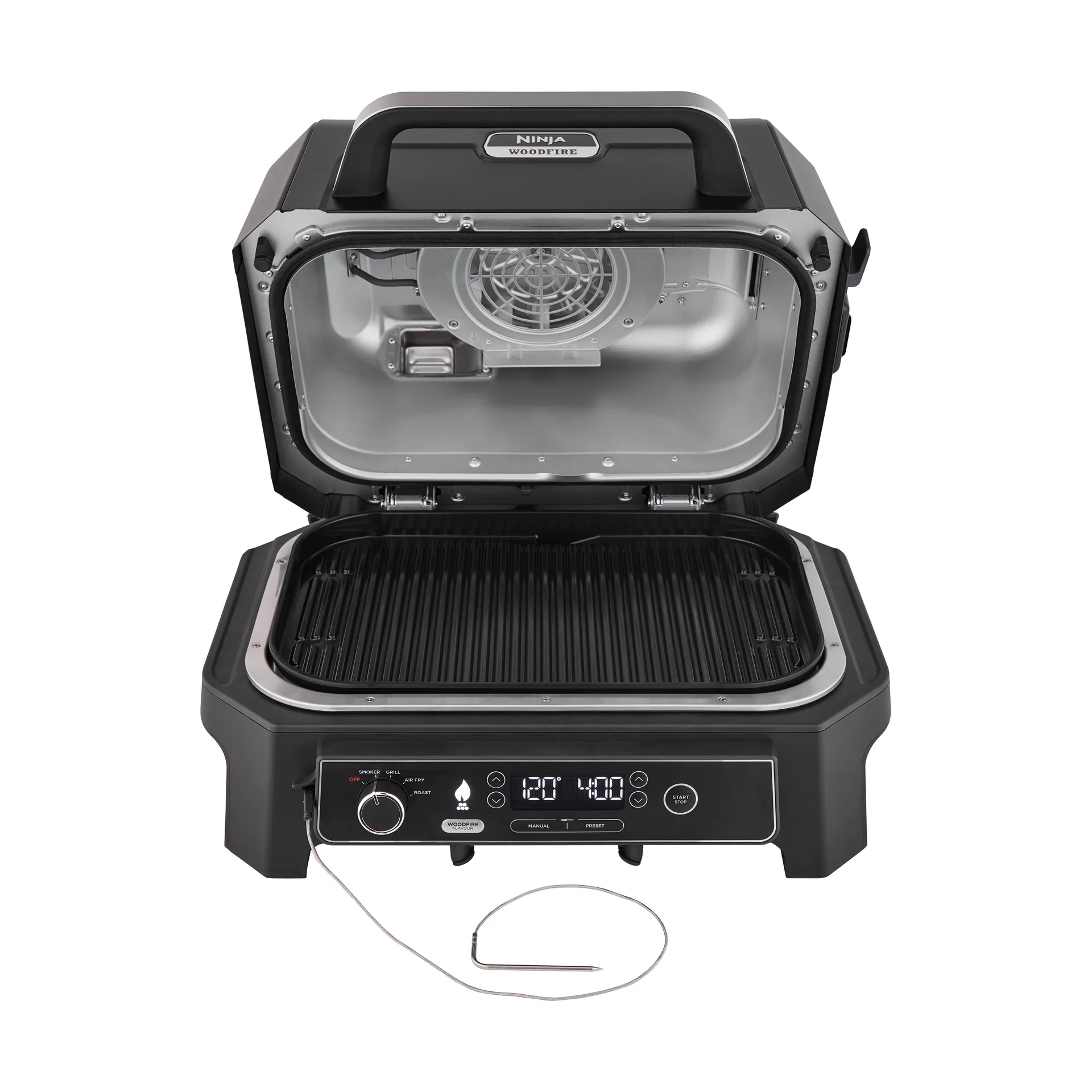 Ninja Woodfire Elektrogrill OG850EU Smart Cook System, Schwarz Ninja