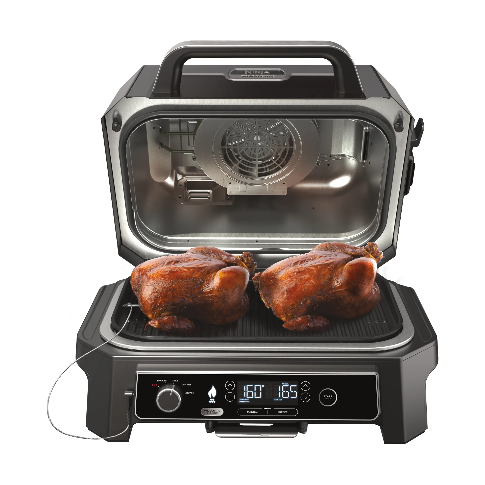 Ninja Woodfire Elektrogrill OG850EU Smart Cook System, Schwarz Ninja