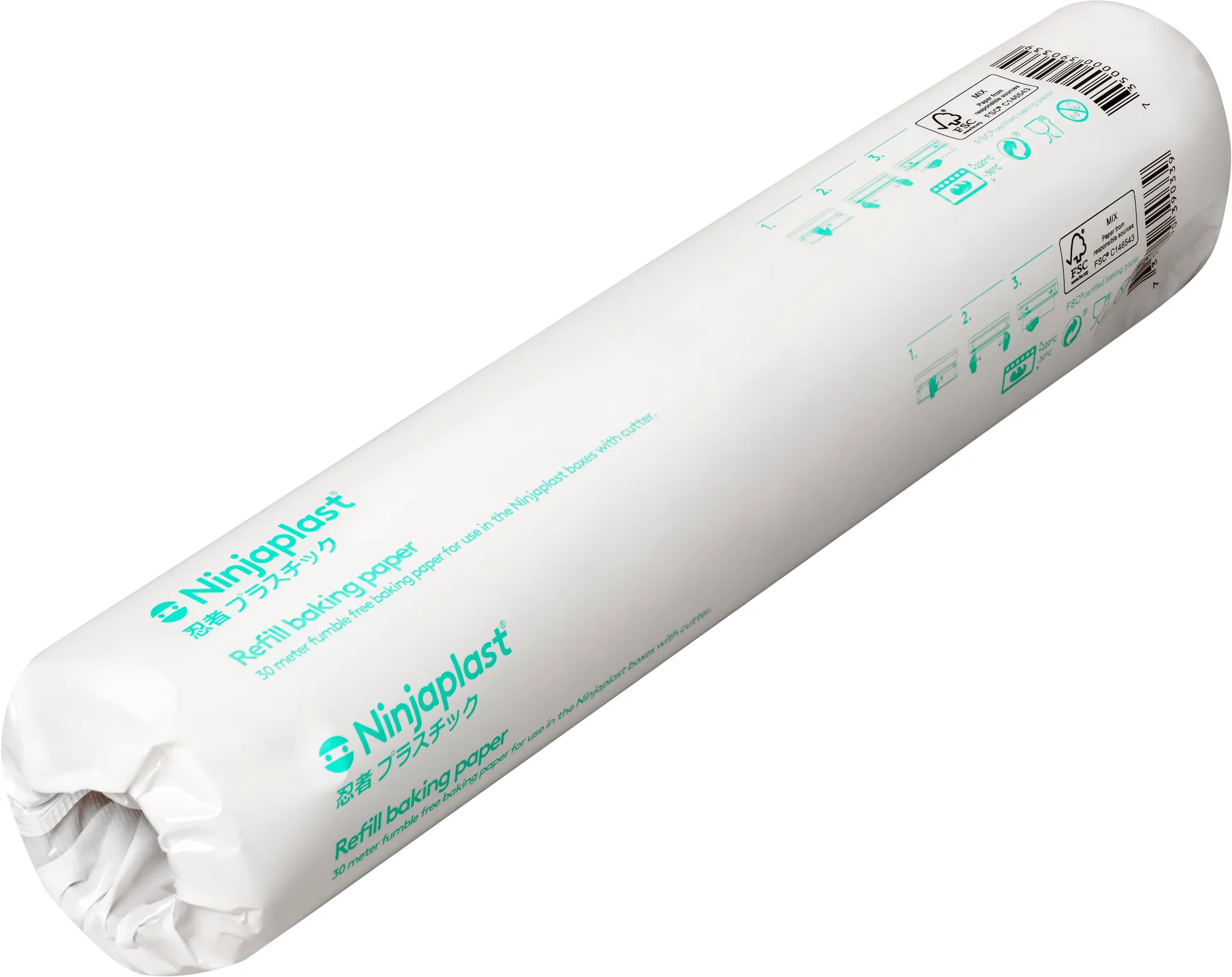 Backpapier-Nachfüllrolle 30m, Weiß Ninjaplast