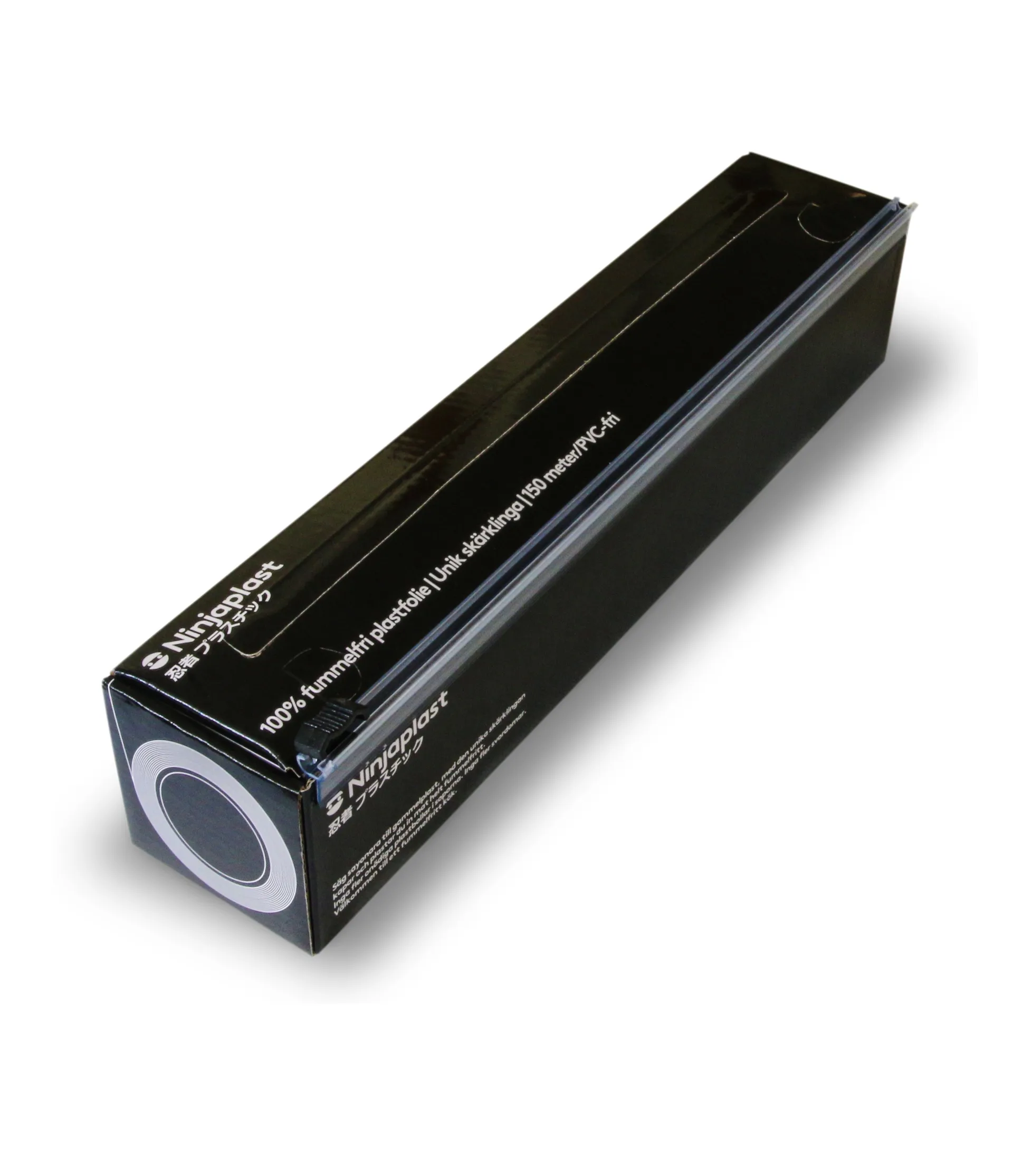 Plastikfolie mit Schneideklinge 150 m, Schwarz Ninjaplast