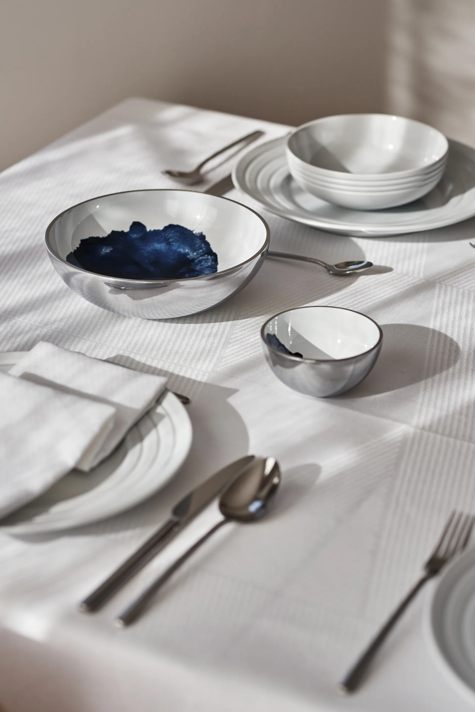 Geometric Tischdecke 147 x 250cm, Weiß NJRD