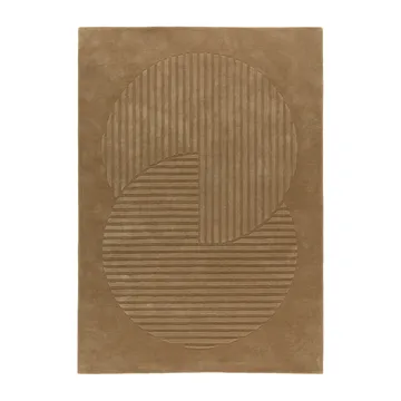 Levels Circles Wollteppich - Beige, 170x240 cm - NJRD
