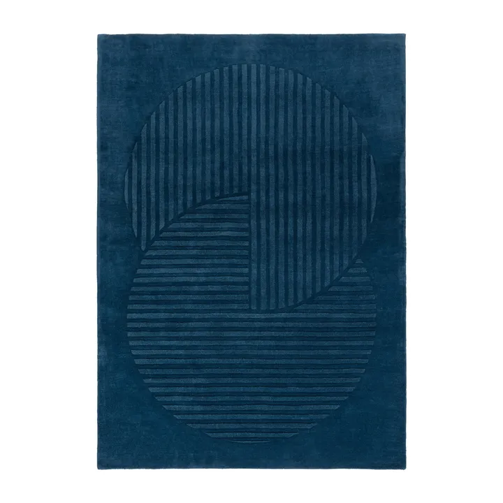 Levels Circles Wollteppich - Blau, 170x240 cm - NJRD