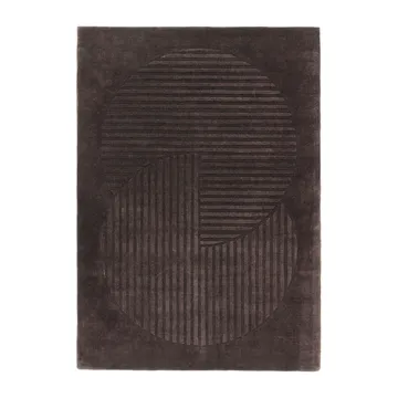 Levels Circles Wollteppich - Braun, 170x240 cm - NJRD