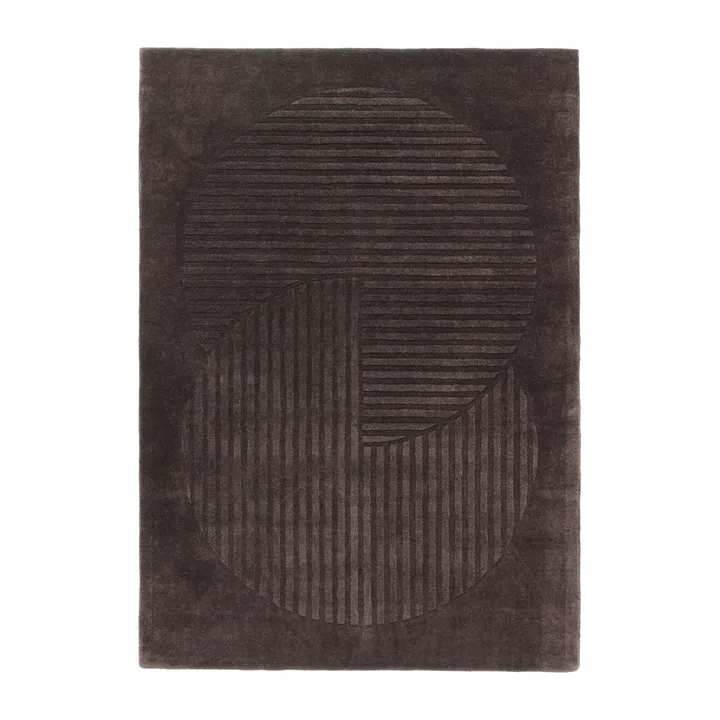 Levels Circles Wollteppich - Braun, 170x240 cm - NJRD