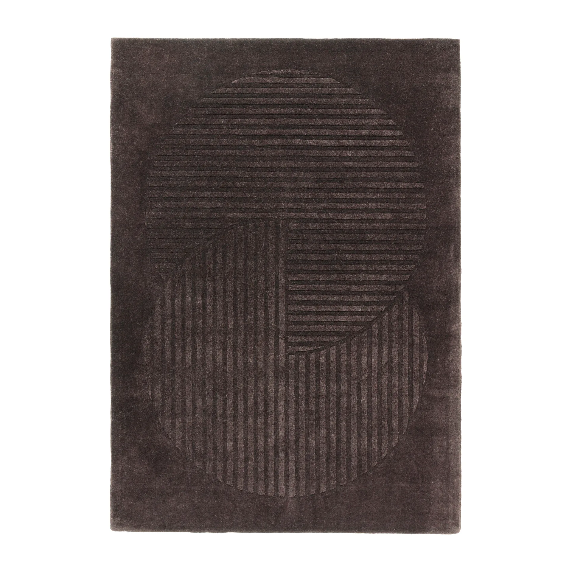 Levels Circles Wollteppich, Braun, 200x300 cm NJRD