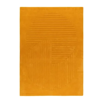 Levels Circles Wollteppich - Gelb, 170x240 cm - NJRD