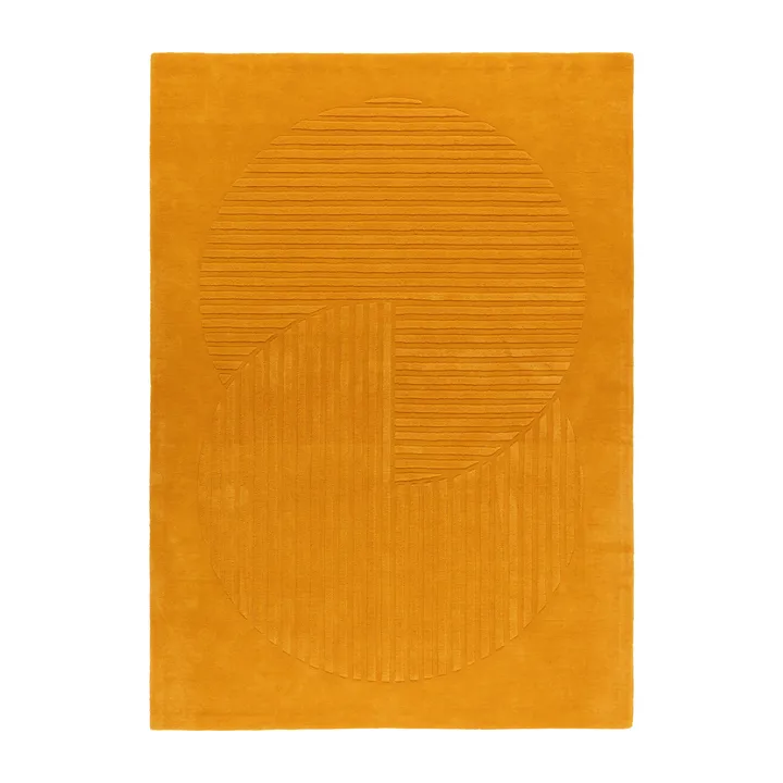 Levels Circles Wollteppich - Gelb, 200x300 cm - NJRD