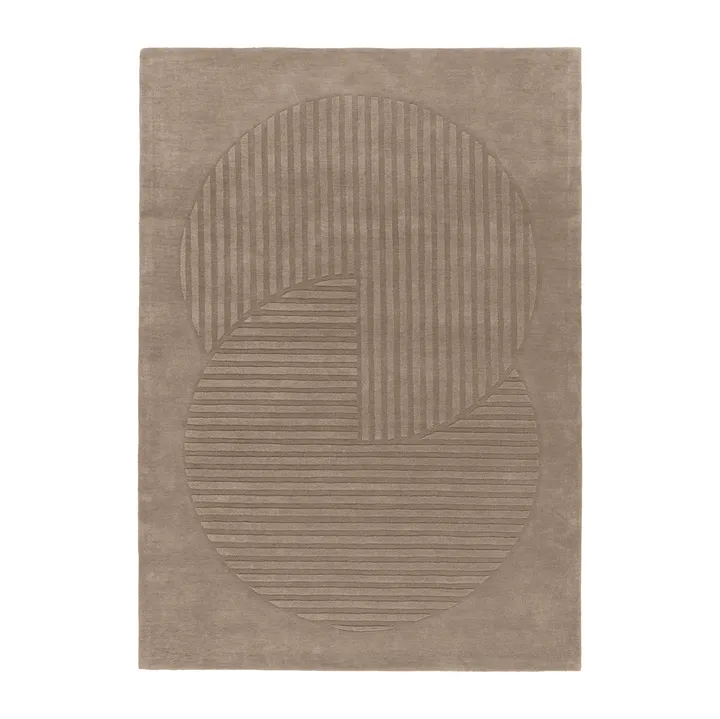 Levels Circles Wollteppich - Maulwurfbraun, 170x240 cm - NJRD