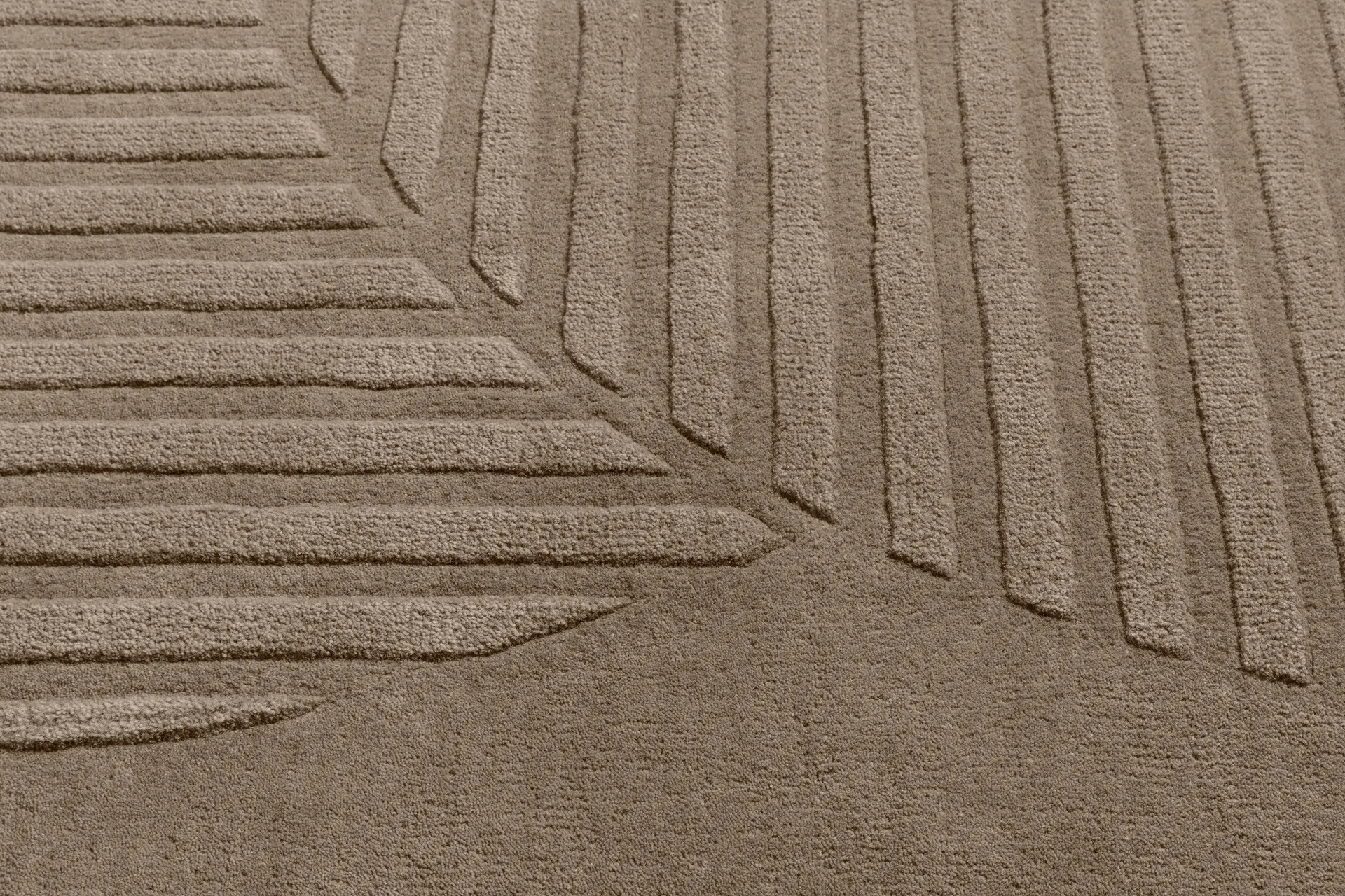 Levels Circles Wollteppich, Maulwurfbraun, 170x240 cm NJRD