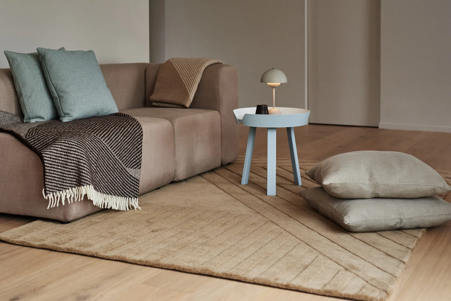 Levels Stripes Wollteppich, Beige, 170x240 cm NJRD