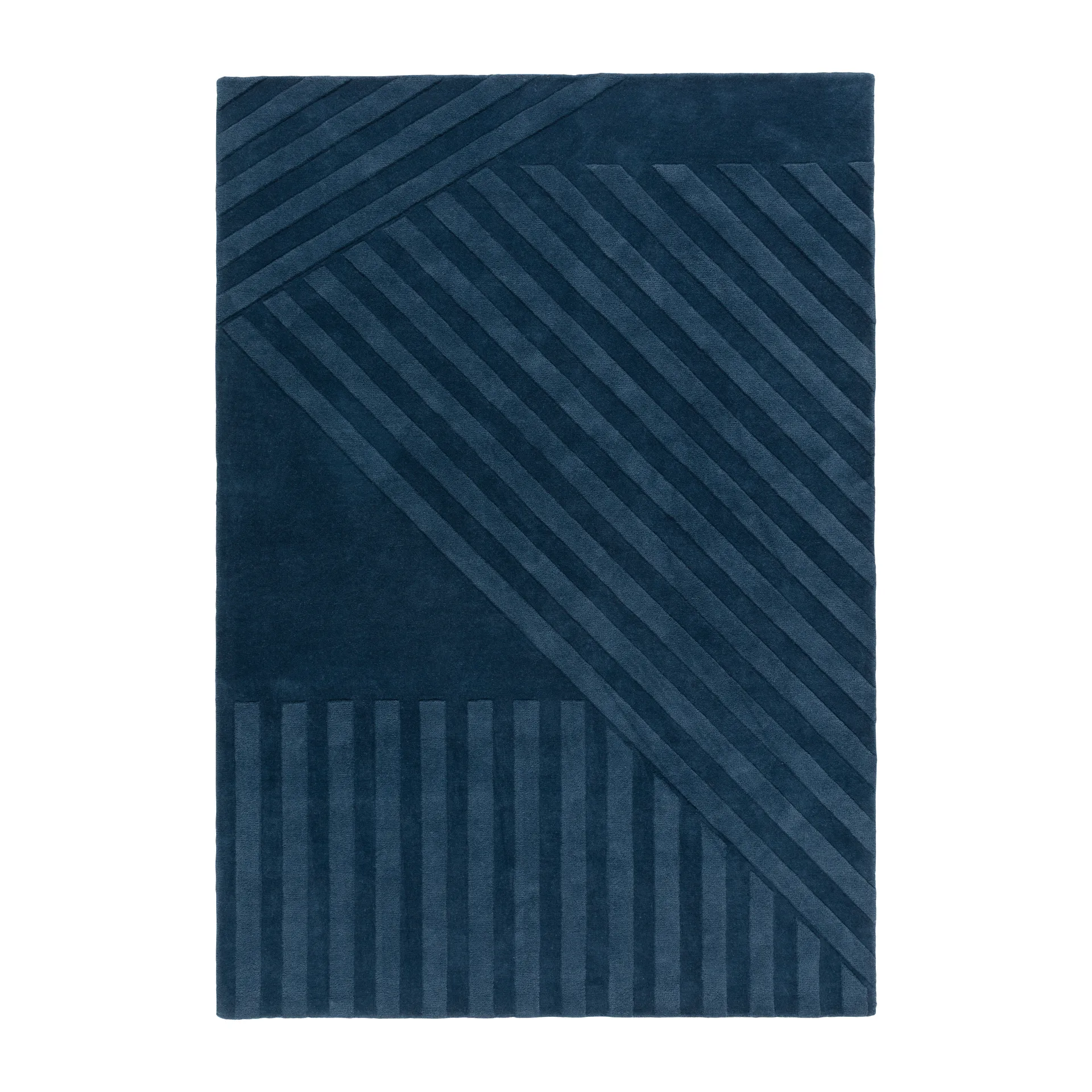 Levels Stripes Wollteppich, Blau, 170x240 cm NJRD