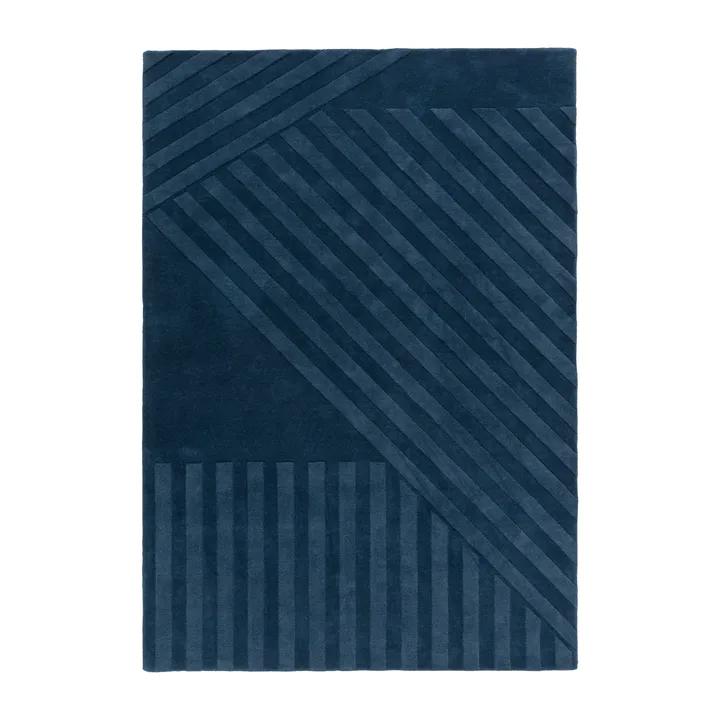 Levels Stripes Wollteppich - Blau, 170x240 cm - NJRD