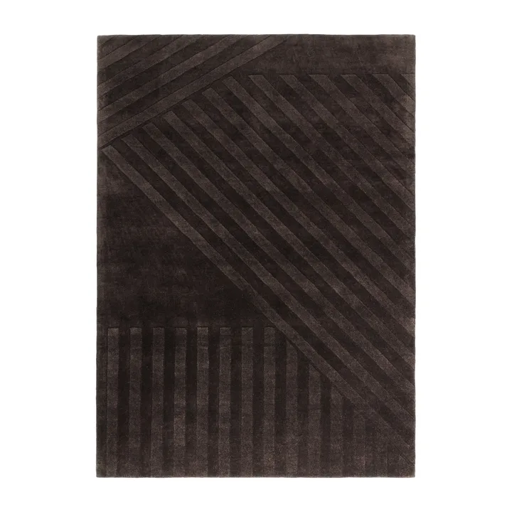 Levels Stripes Wollteppich - Braun, 170x240 cm - NJRD