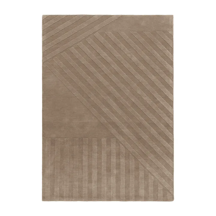 Levels Stripes Wollteppich - Maulwurfbraun, 170x240 cm - NJRD