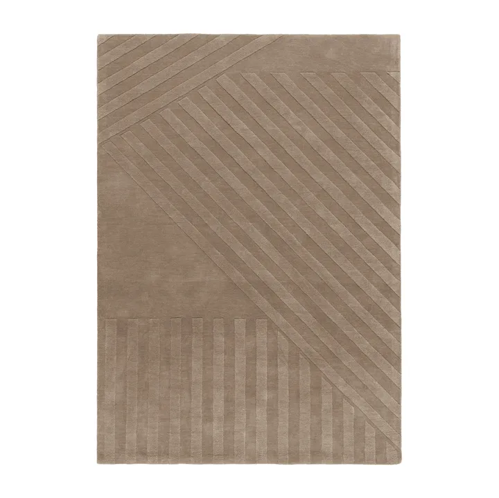 Levels Stripes Wollteppich - Maulwurfbraun, 200x300 cm - NJRD