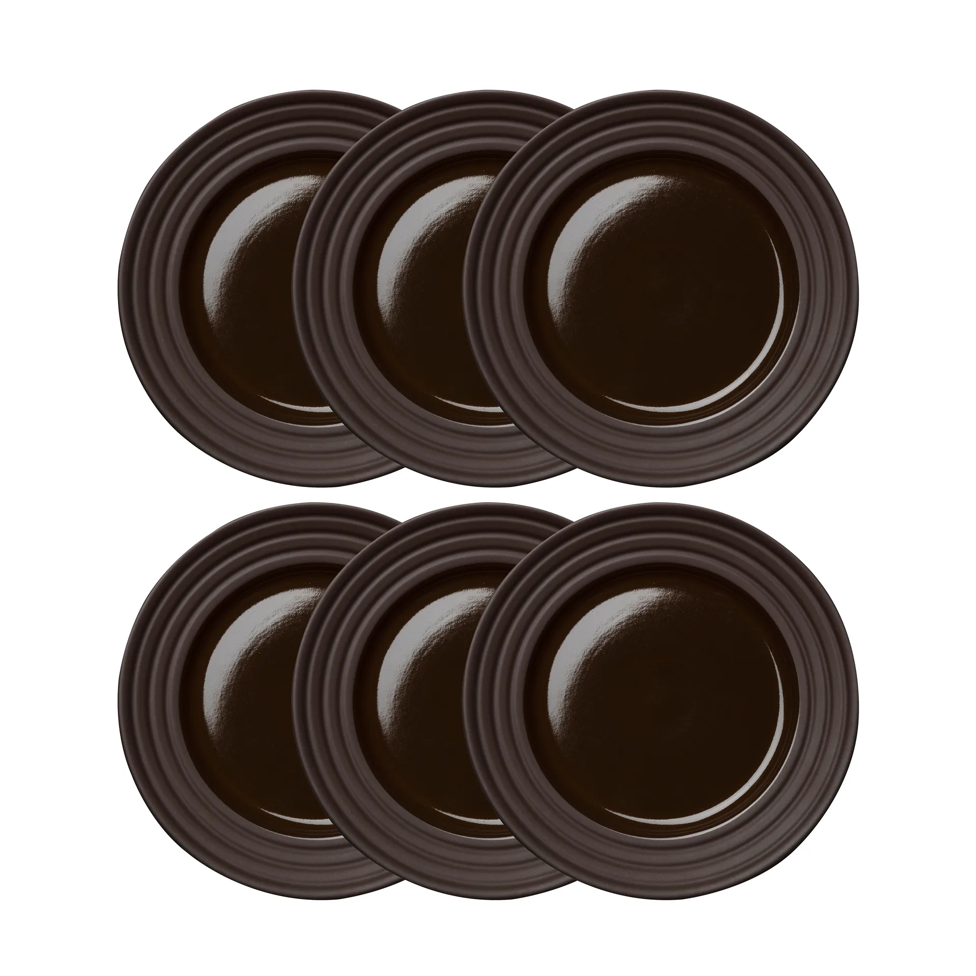 Lines kleiner Teller Ø21cm 6er Pack, Braun NJRD
