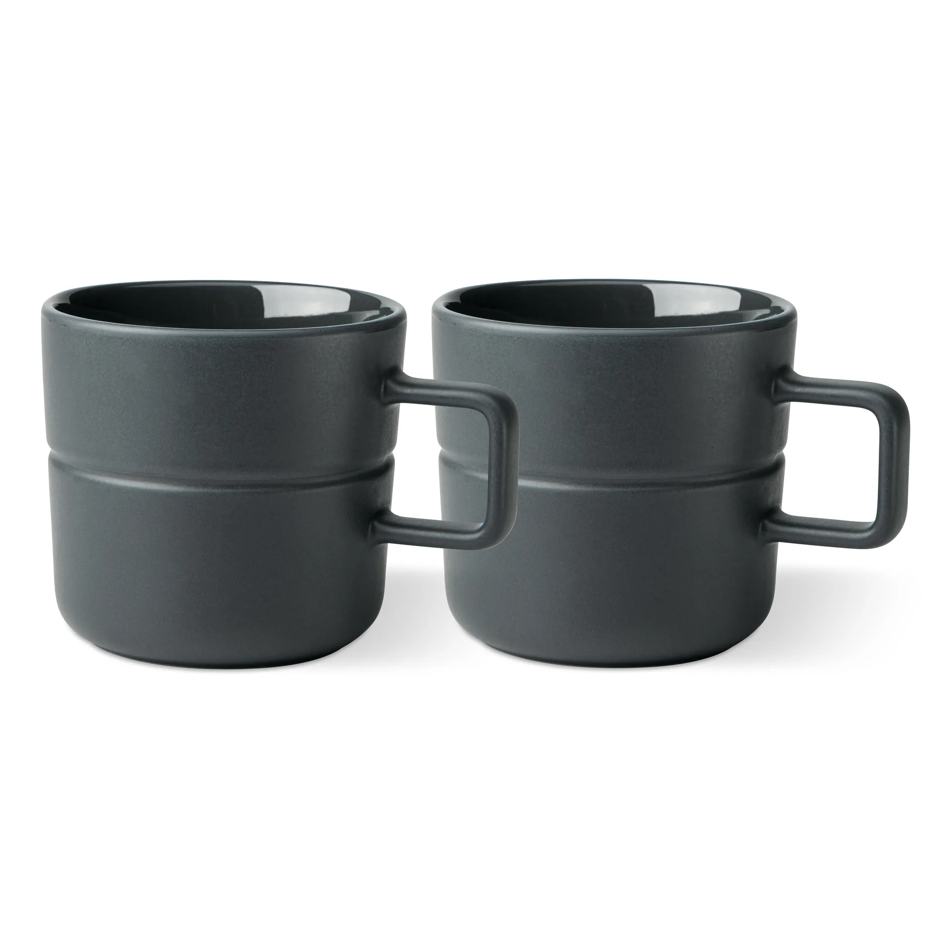 Lines Tasse 50cl 2er Pack, Dunkelgrau NJRD