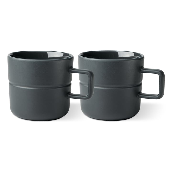 Lines Tasse 50cl 2er Pack, Dunkelgrau NJRD