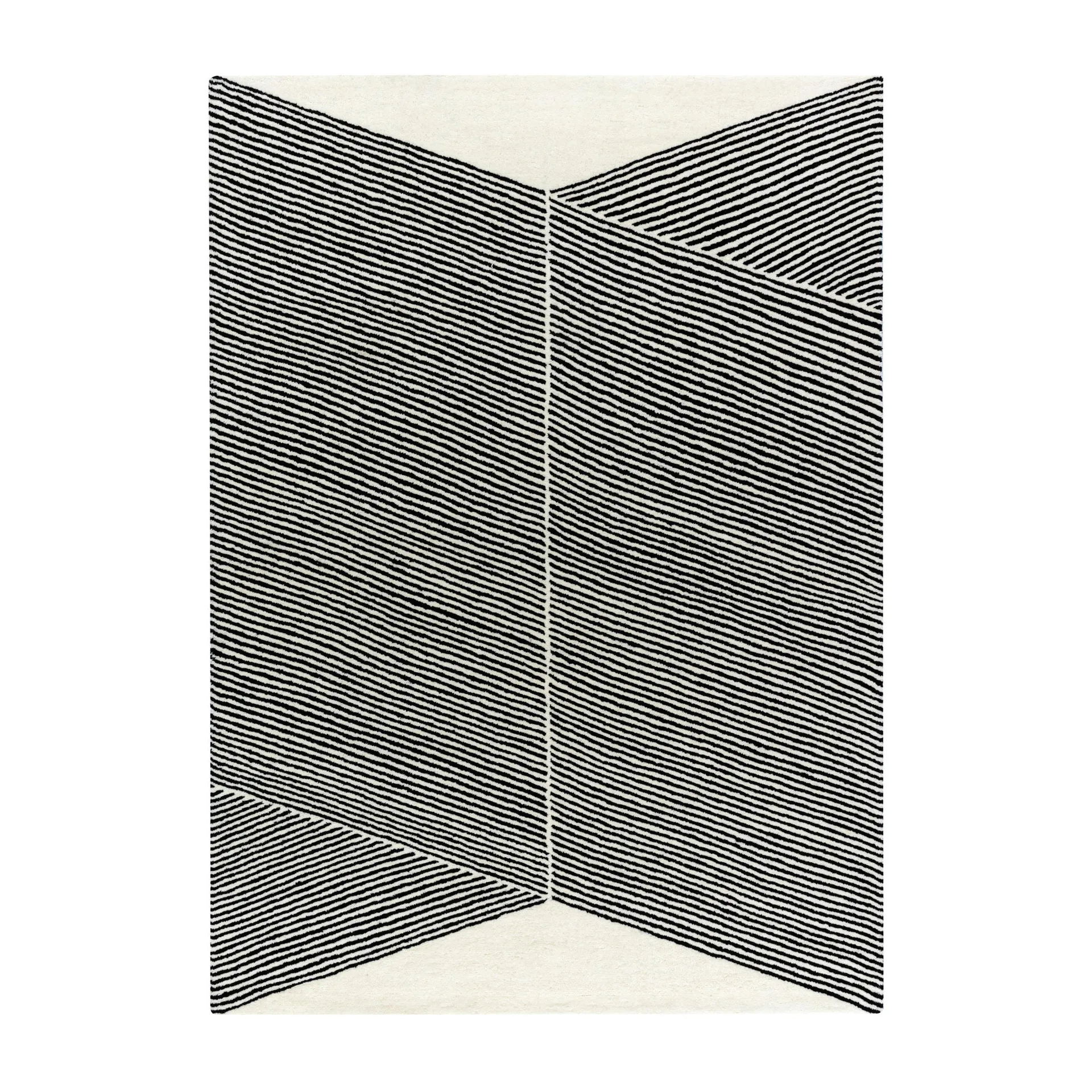 Rectangles Wollteppich naturweiß, 170 x 240cm NJRD