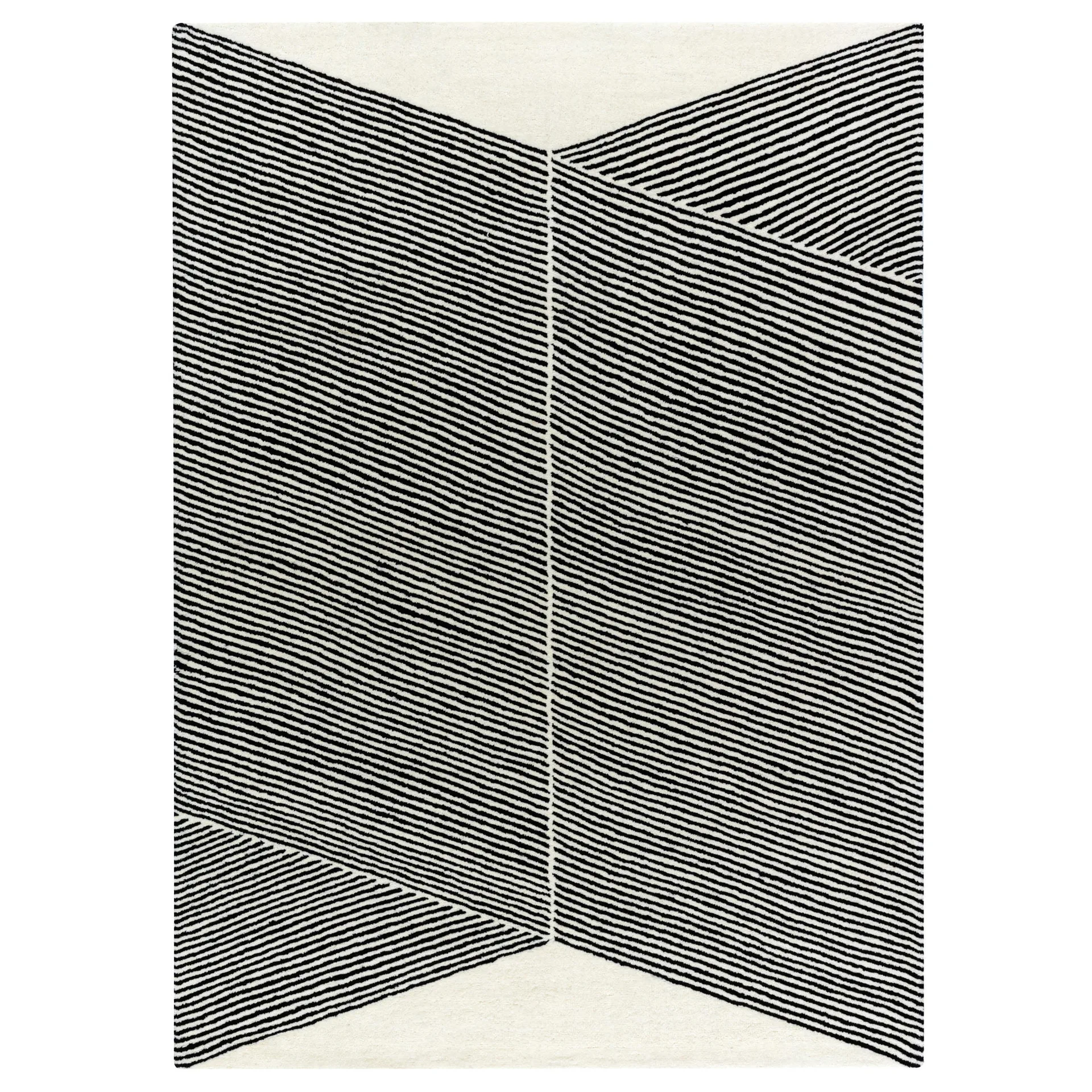 Rectangles Wollteppich naturweiß, 200 x 300cm NJRD