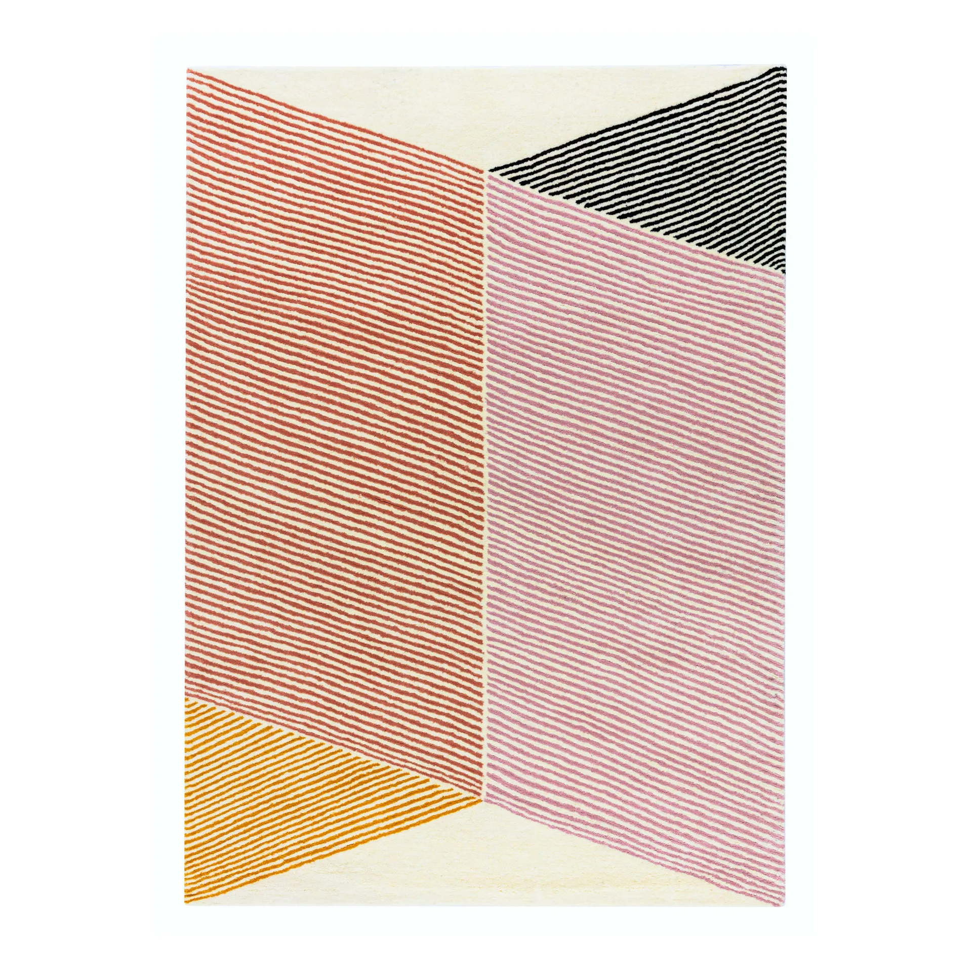 Rectangles Wollteppich rosa, 170 x 240cm NJRD