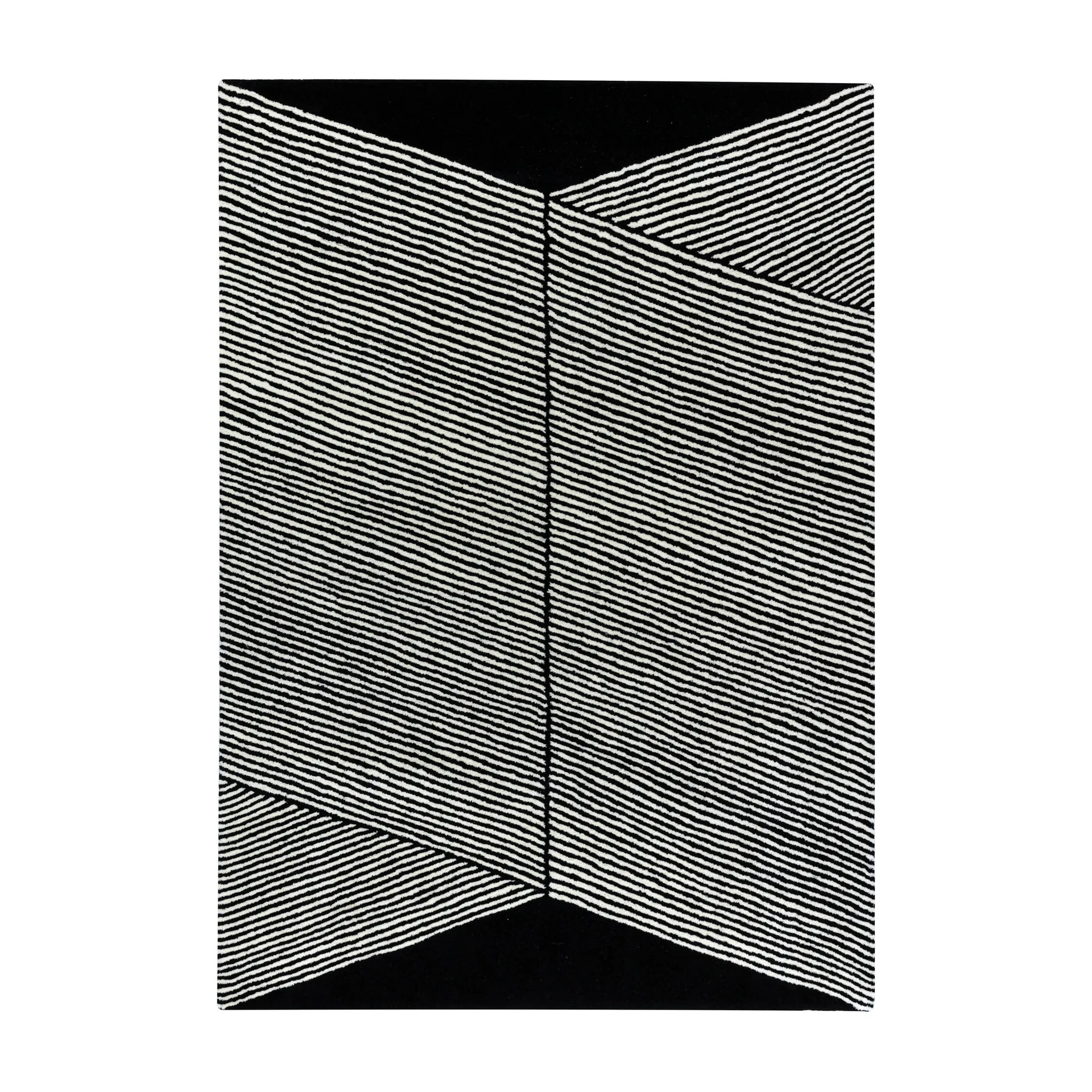 Rectangles Wollteppich schwarz, 170 x 240cm NJRD