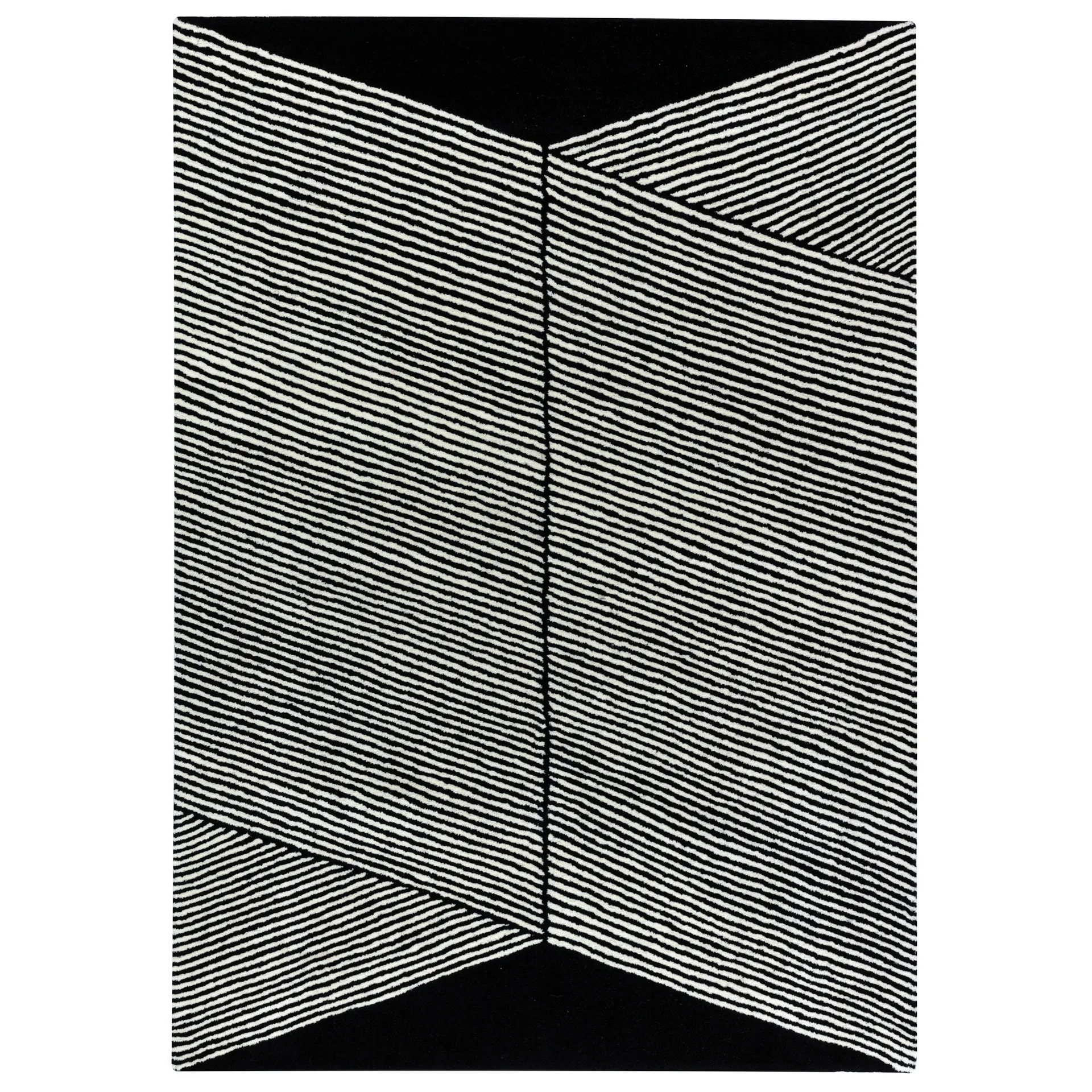 Rectangles Wollteppich schwarz, 200 x 300cm NJRD