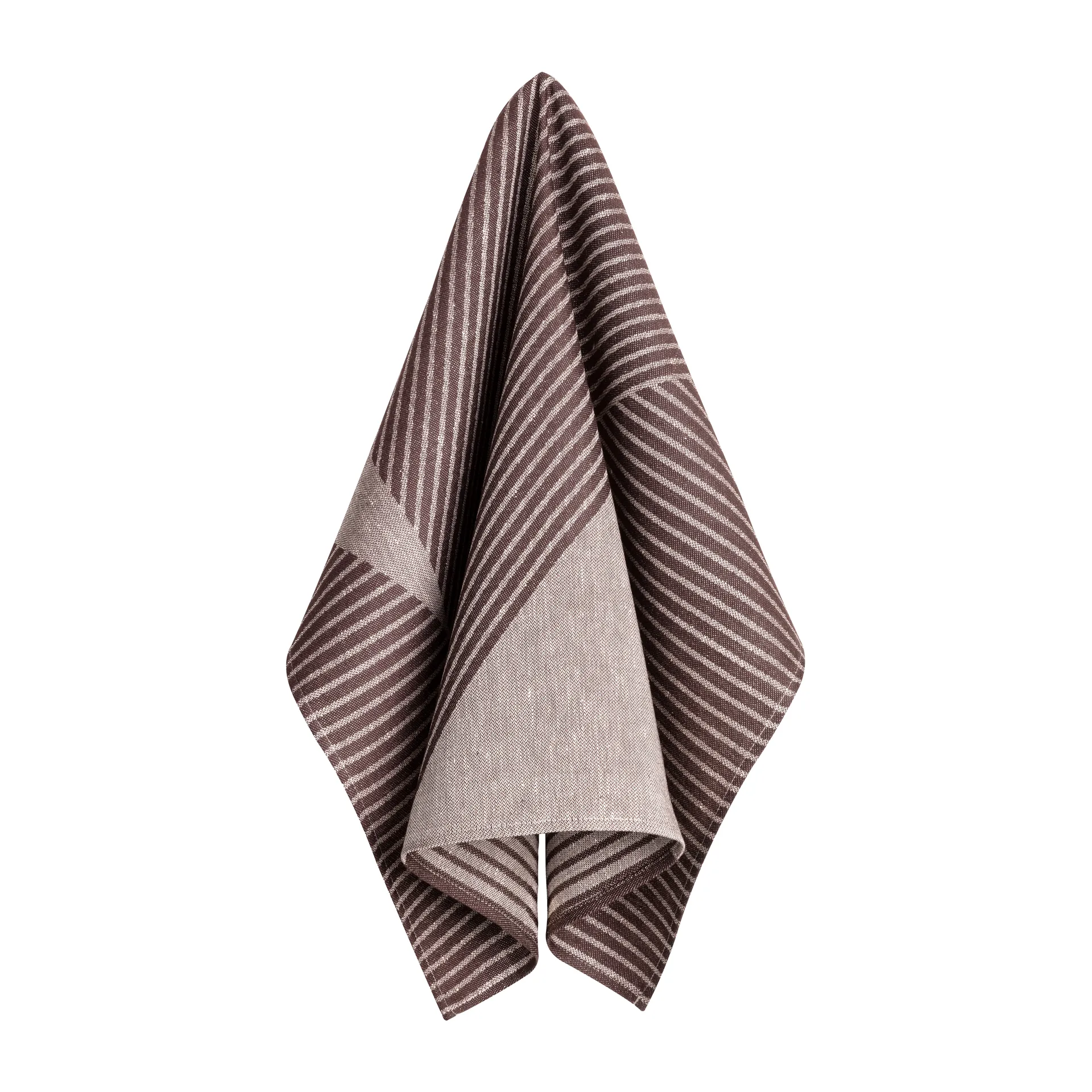 Stripes Geschirrtuch 47 x 70cm 2er Pack, Braun-weiß NJRD
