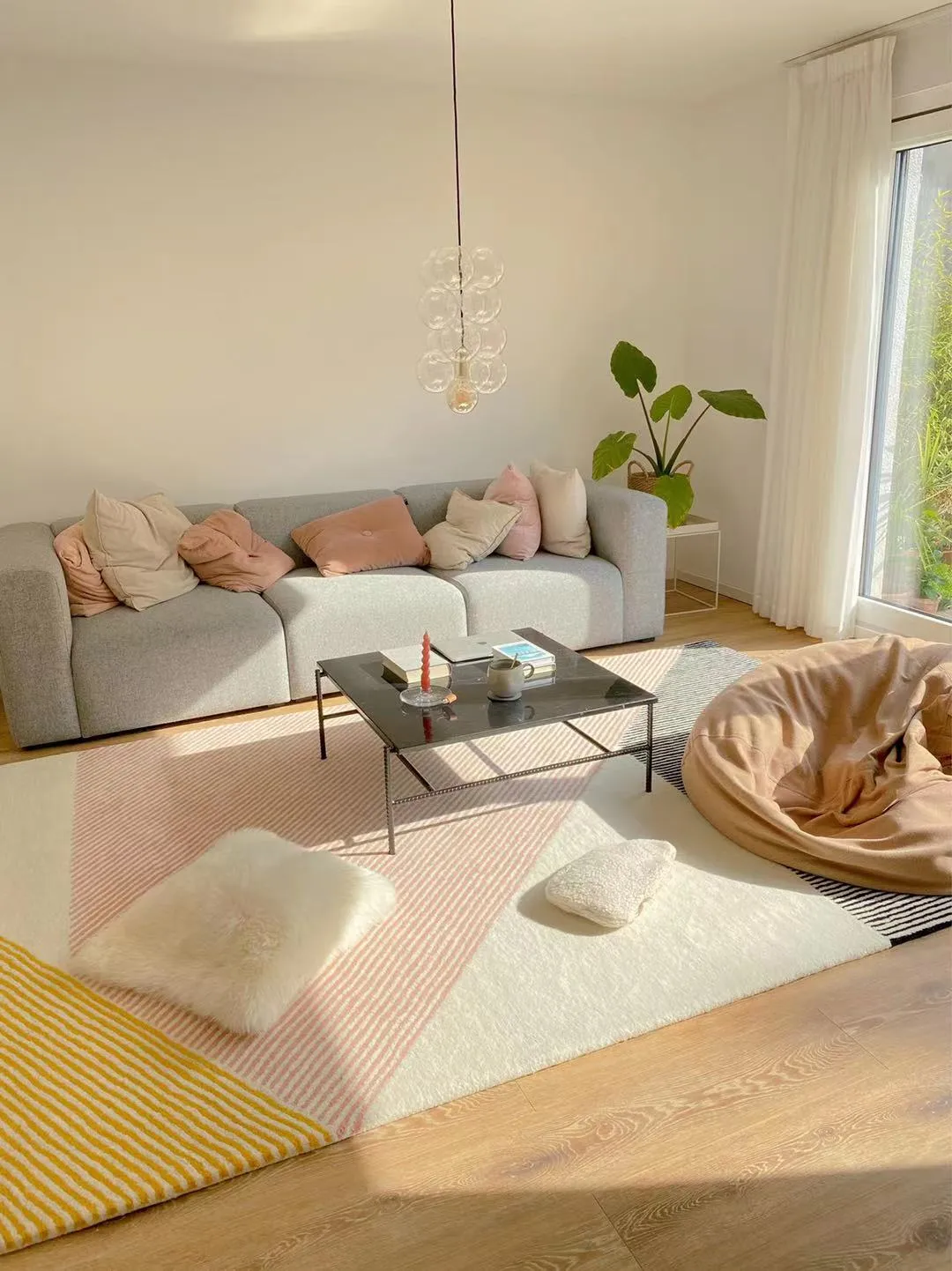 Stripes Wollteppich rosa, 200 x 300cm NJRD