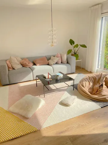 Stripes Wollteppich rosa - 200 x 300cm - NJRD