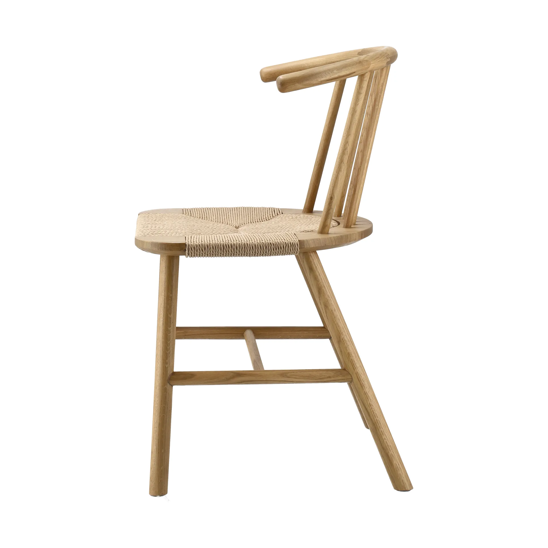 VIOR Esstisch 120 cm + Stuhl 4‑Pack – Lackierte Eiche‑Natur,  NJRD