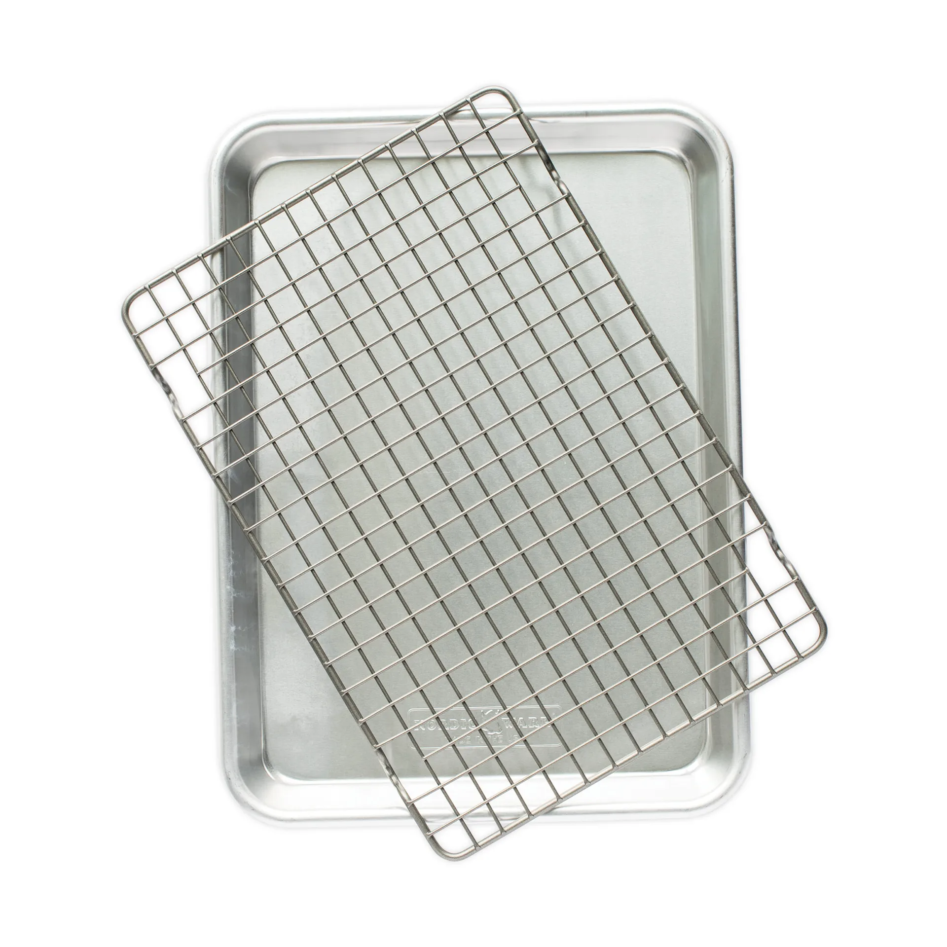 Naturals Quarter Sheet Backblech mit Gitter, Silber Nordic Ware