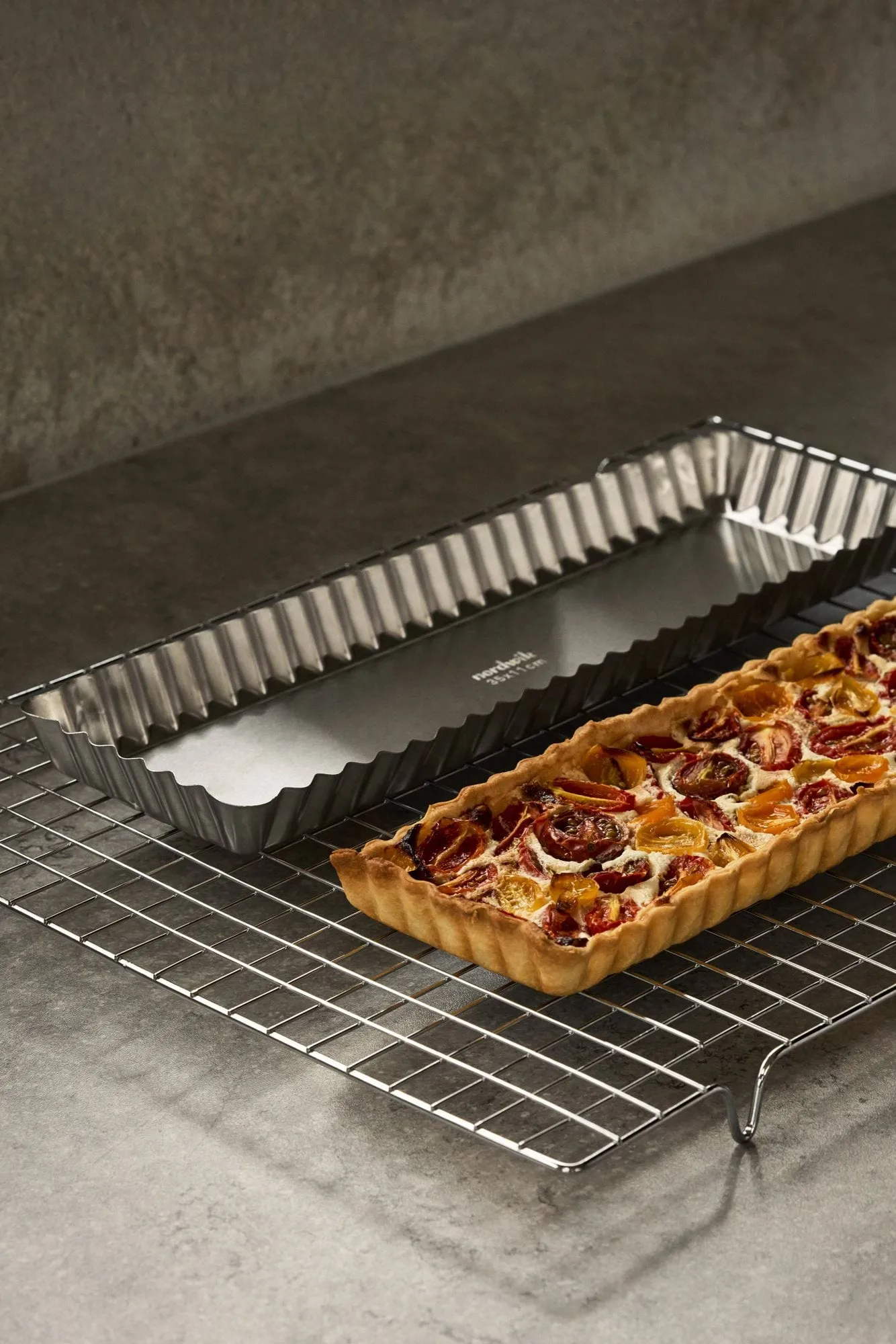 BAKE Tarteform mit herausnehmbarem Boden, Rechteckig, Edelstahl, 35x11 cm Nordwik
