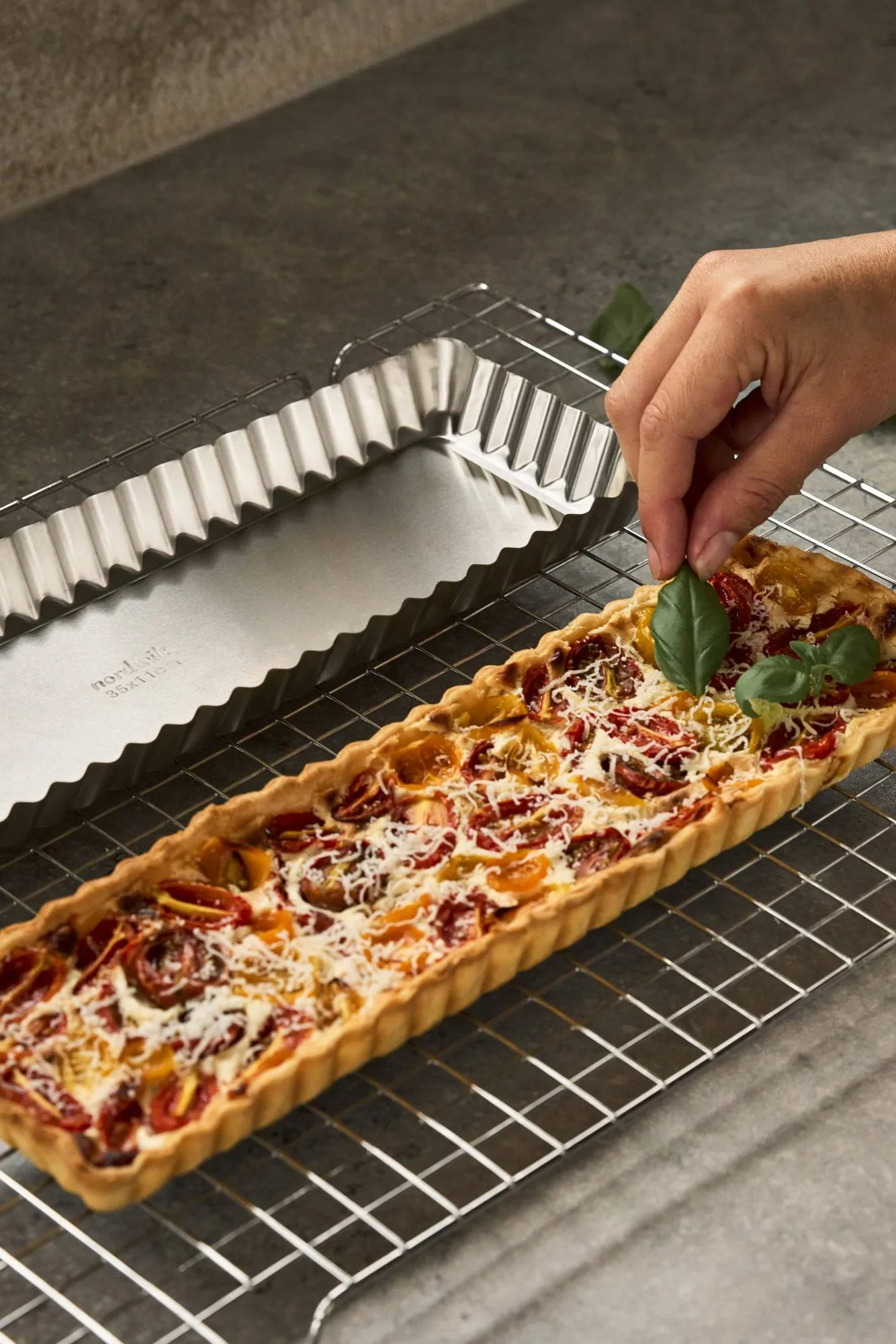 BAKE Tarteform mit herausnehmbarem Boden, Rechteckig, Edelstahl, 35x11 cm Nordwik