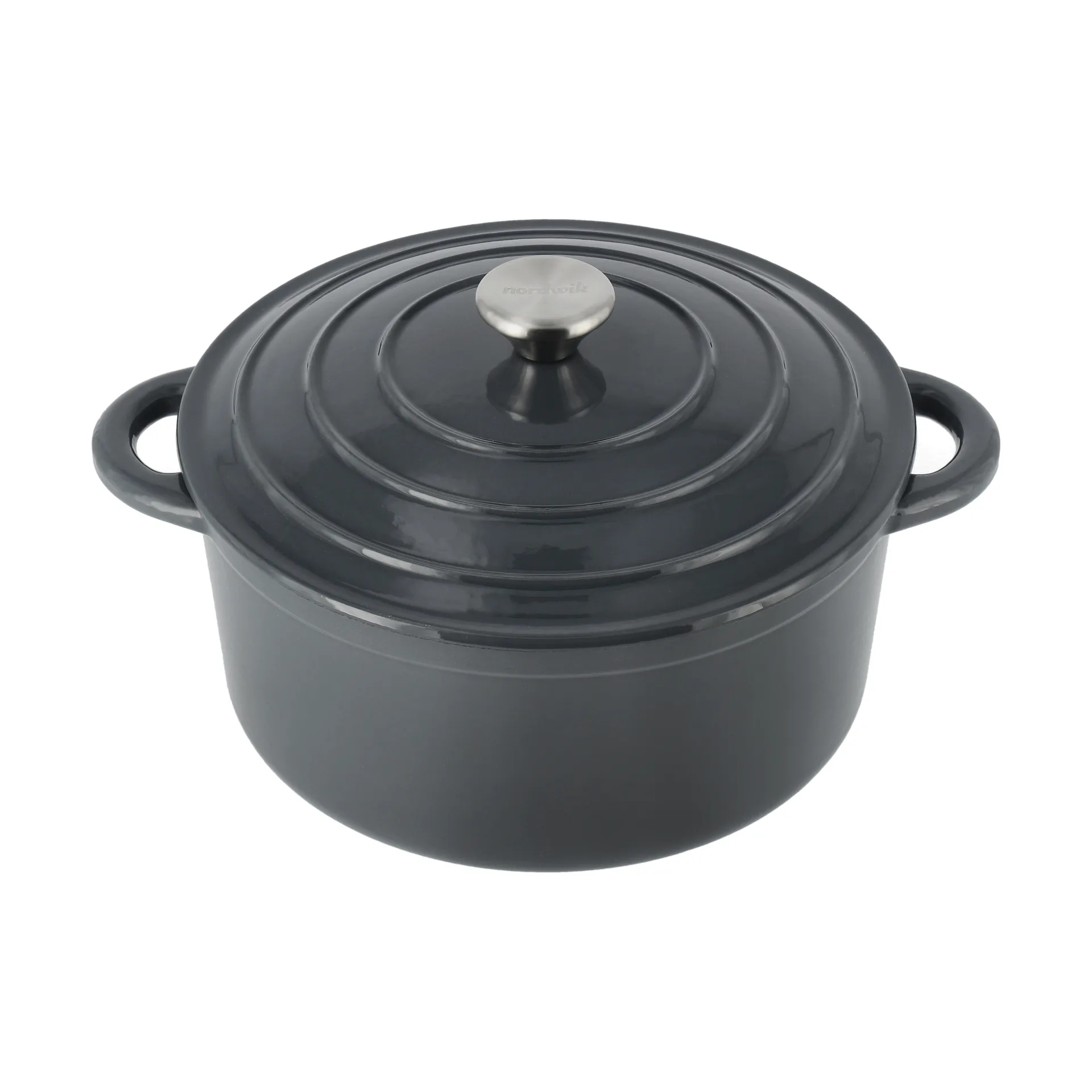 Nordwik Gusseisentopf rund 5 l, Grau Nordwik