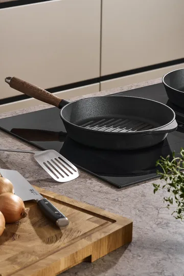 Nordwik gusseiserne Grillpfanne mit Holzgriff - 28 cm - Nordwik