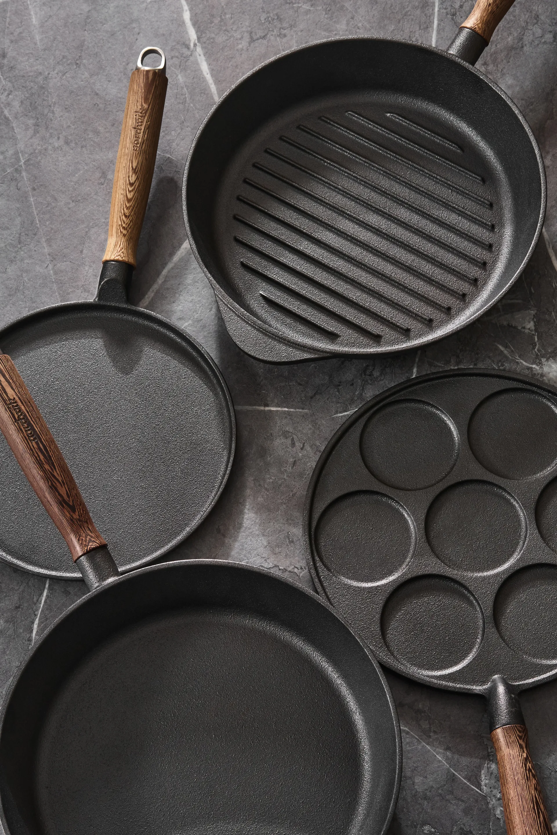 Nordwik gusseiserne Pfannkuchenpfanne mit Holzgriff, 23 cm Nordwik