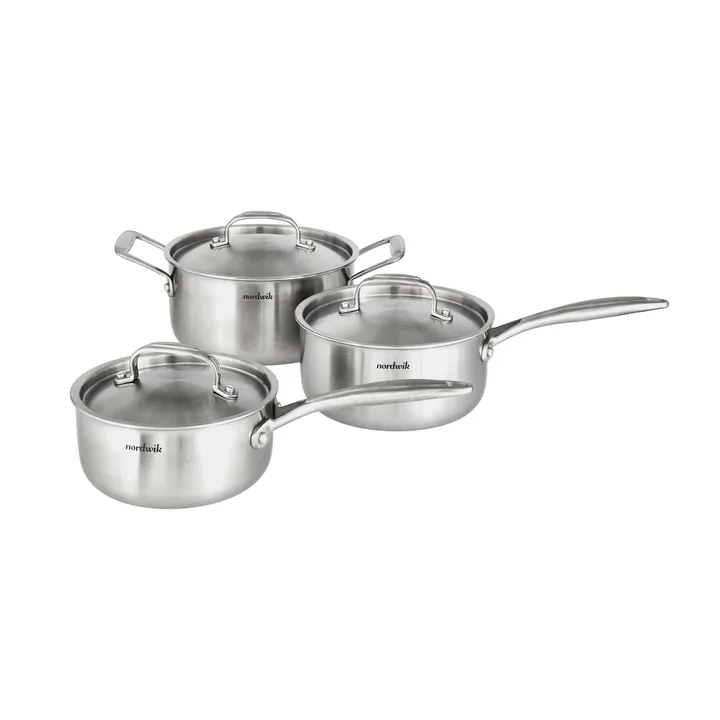 Nordwik Kochtopfset 3-lagig 3 Teile - 1,5 l, 2 l, 3 l - Nordwik