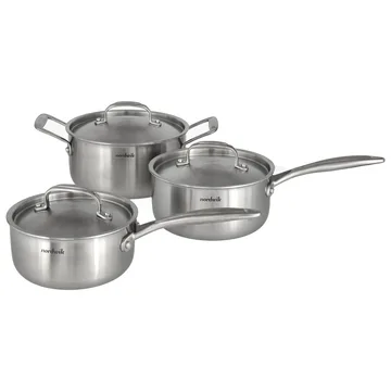 Nordwik Kochtopfset 3-lagig 3 Teile - 1,5 l, 2 l, 3 l - Nordwik
