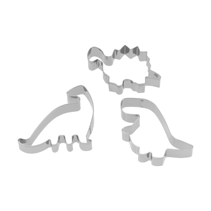 Nordwik Lebkuchenform Dinosaurier 3 Teile, Edelstahl Nordwik
