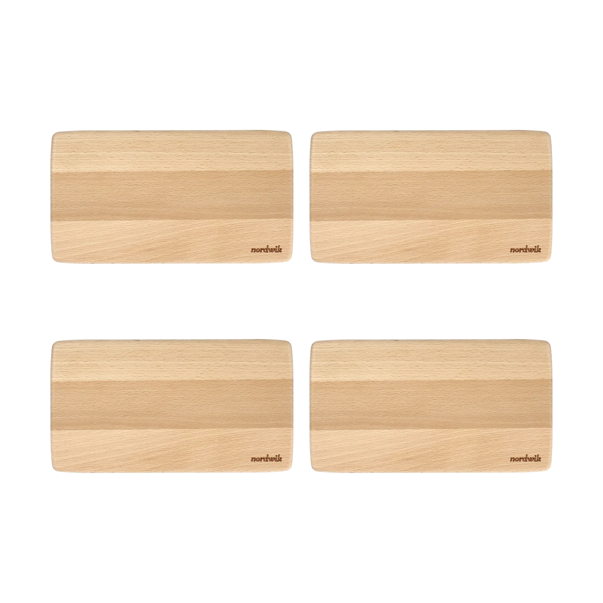 Nordwik Sandwichplatte Buche 4er-Pack, 20x11x0,8cm Nordwik