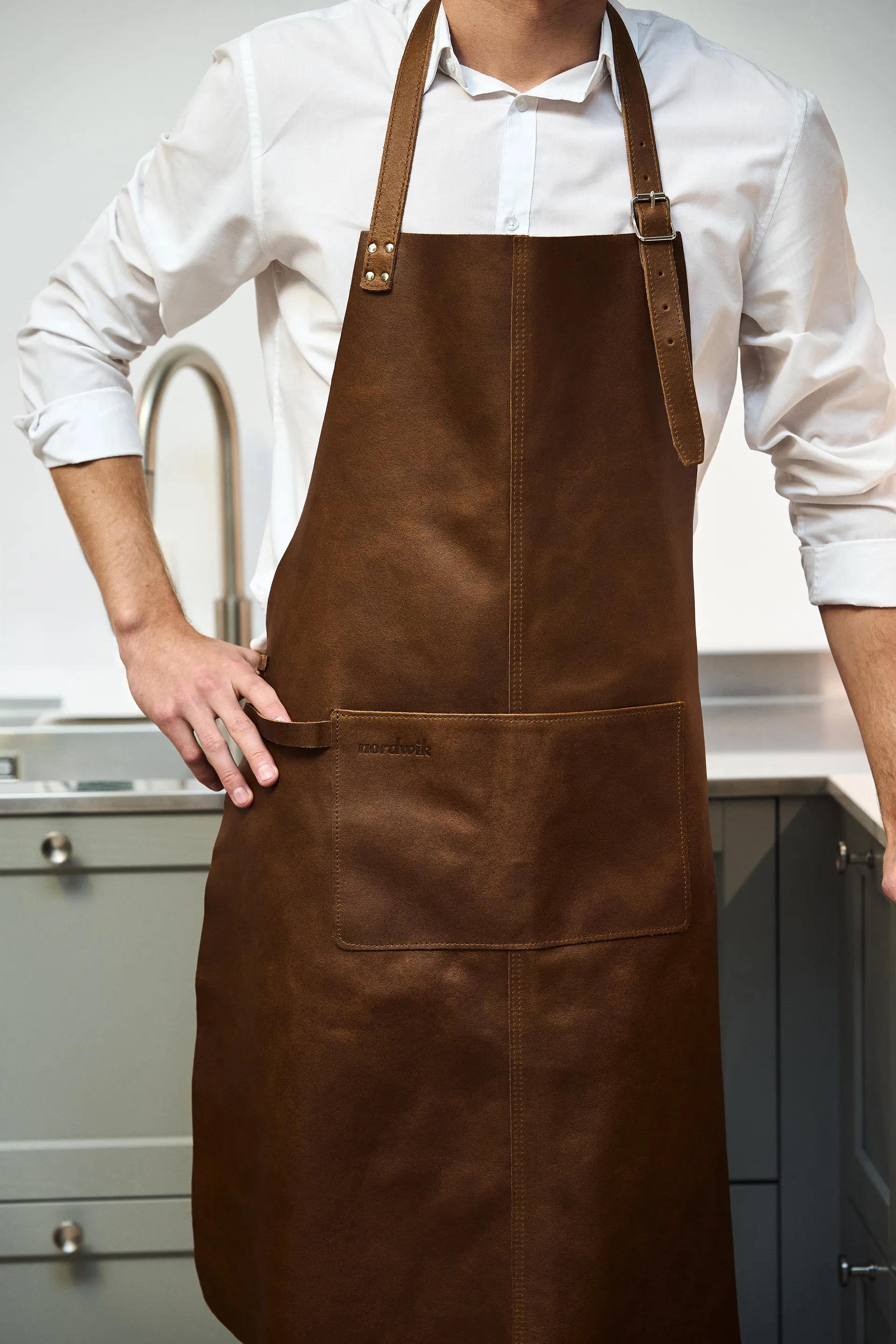 Nordwik Schürze Leder, Braun Nordwik