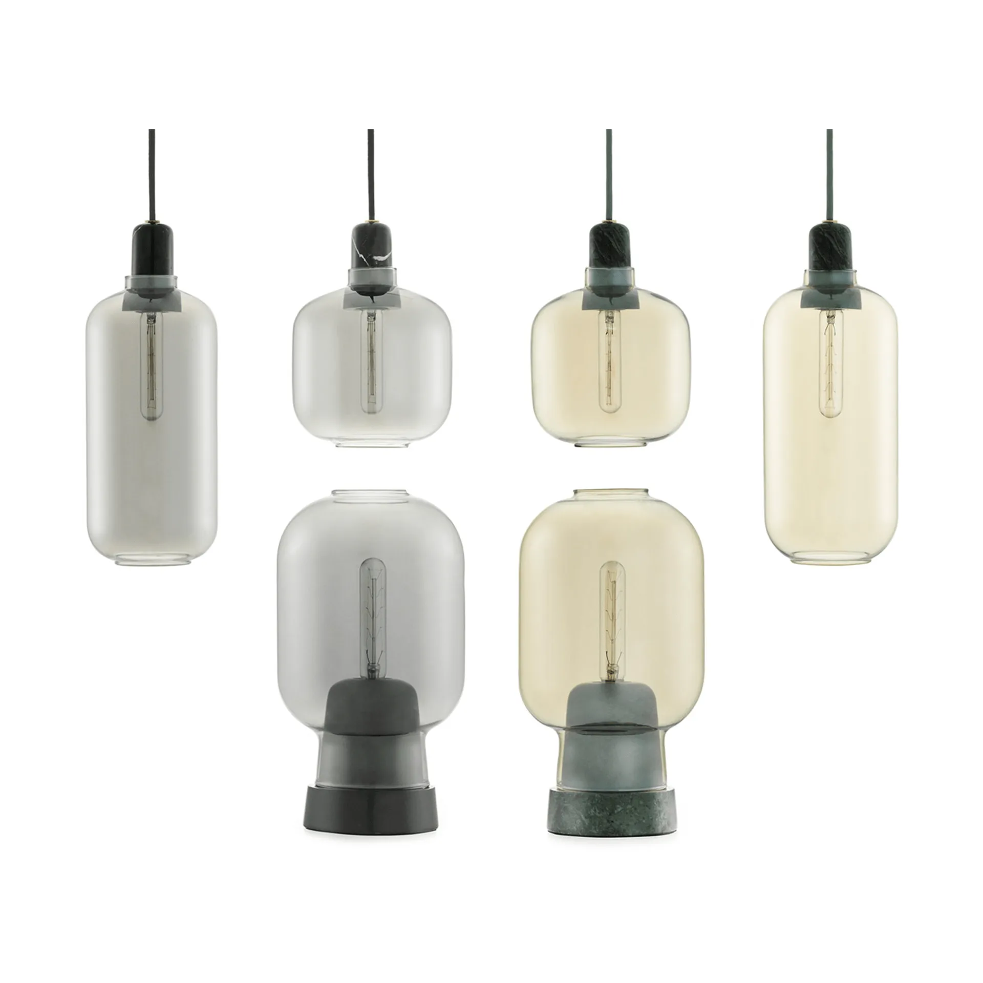Amp Pendelleuchte groß, Grau-schwarz Normann Copenhagen