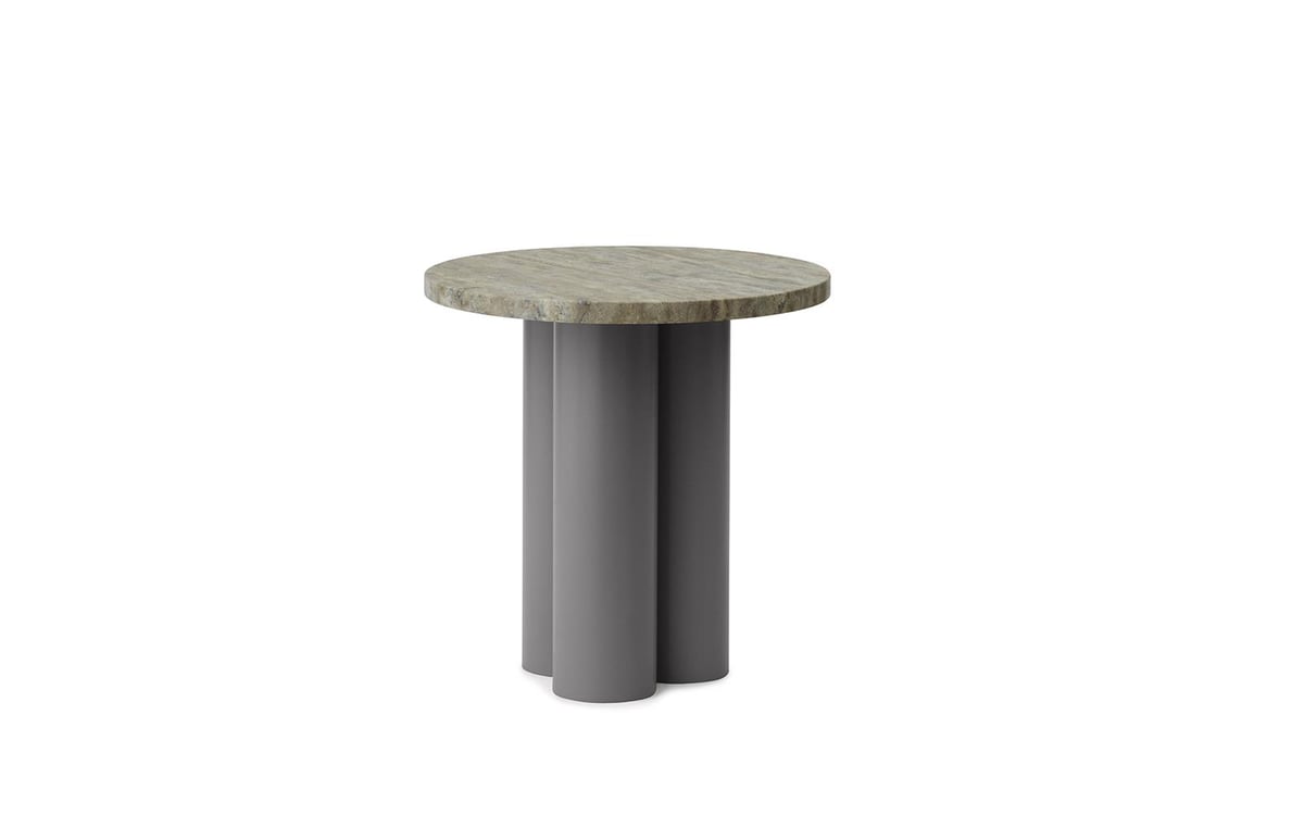 Normann Copenhagen Dit Beistelltisch Ø40 cm Grau-Silber-Travertin